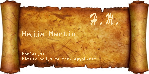 Hejja Martin névjegykártya