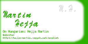 martin hejja business card